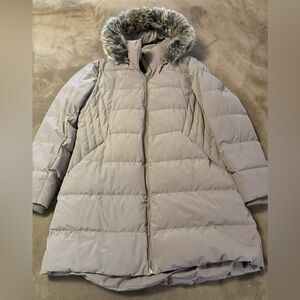 Lands’ End Women’s Brown Winter Hooded Coat Sz XL